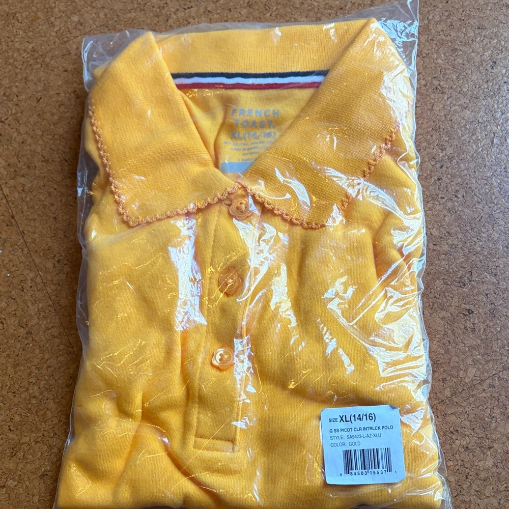 French Toast Kids Polo in Gold size XL